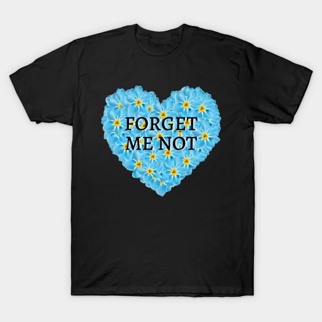 Forget Me Not Flower Heart T-Shirt by Eveka